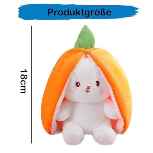 Kuscheltier Hase 18cm Erdbeer Design - süßes Plüschtier für Kinder
