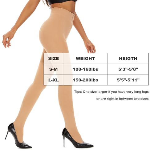 Image of CozyWow Opaque Fleece Lined Tights for Women, Soft Warm Thermal Tights for Winter