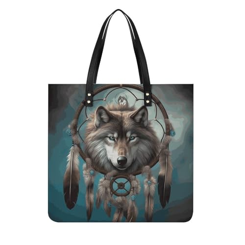 Sac seau souple loup attrape-rêves résistant et spacieux