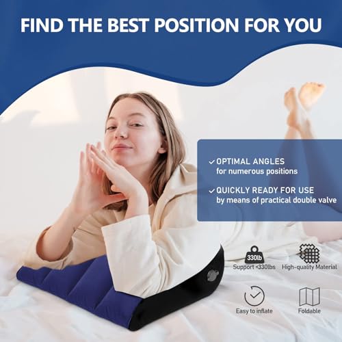 Cojín inflable de cuña para elevación de piernas y alivio postural en la cama 4