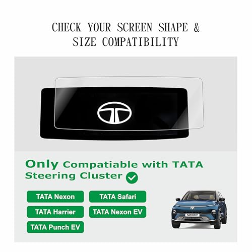 Image of OHAYO 2 Pack Steering Screen Protector for Tata Nexon, Harrier, Safari, Punch EV, Nexon EV & Curvv | 9H Hardness Military Strength Display Guard | Anti-Scratch, Water Resistant, Bubble-Free Fit | Not Tempered Glass