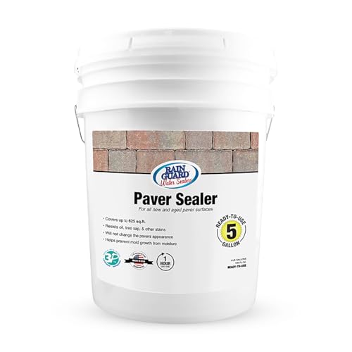 Rainguard Concrete Paver Sealer, Penetrating Protection Against Oil, Sap, Stains,