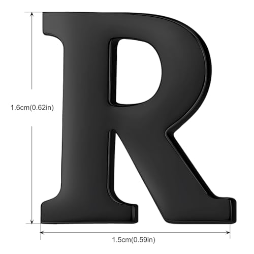 Image of HONEY BEAR Initial Alphabet Letter Lapel Pins Collar Badge Brooches for Mens /Womens Shirt Dress Decoration Black