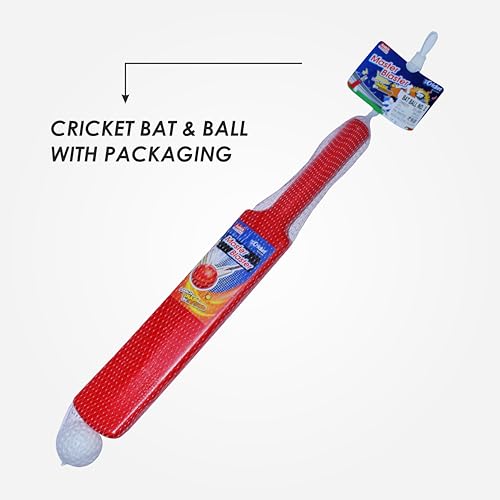 Image of Ankit Toys & Games Cricket Bat Ball No.1 44 * 7 cm for Kids - Lightweight Plastic Bat Ball Perfect for Outdoor Fun & Play Friendly and Durable Sports Toy for Boys and Girls Ages 2+ (Red)