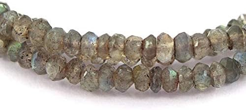 Natural Labradorite Beads Necklace - 4- 5 mm Beads Strand Necklace Size 18" - Labradorite Jewelry - Women Jewelry