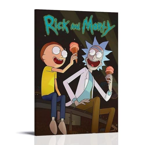 Póster impreso de Rick And Morty; lienzo impreso, arte decorativo para pared, personalidad, arte decorativo para la pared, decoración del hogar, estilo marco, 60 x 90 cm
