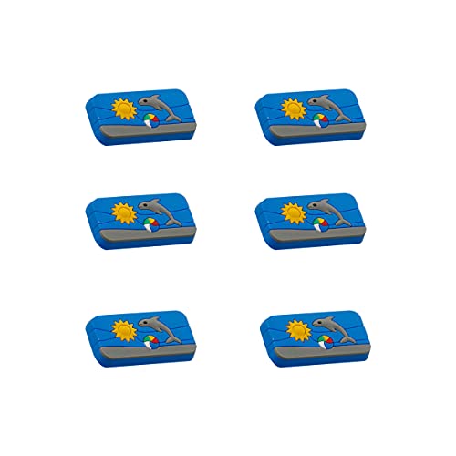 CcHhyyt Cartoon Shape Soft Rubber Knobs for Kids Girls Boys Cupboard Handle Drawer Knobs for Nursery Cupboards Pack of 6 (Shark)