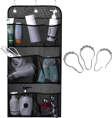 Top 10 Best Small Travel Trailers with Bathroom Reviewed 8 MISSLO Hanging Mesh Pockets Hold 340oz/1000ml Shampoo Shower Organizer with Over the Door Hooks, Black