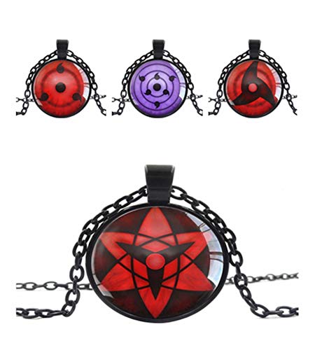 Naruto Master Online Write round eye Pendant Chain Necklace Plastic for Anime Cosplay - Metal(4 pack)