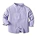 Boys' Performance Golf Shirt Kids Long Sleeve School Uniform Shirts Solid Color Comfy Active Pullover Tops Clothes Purple 3-4 Years