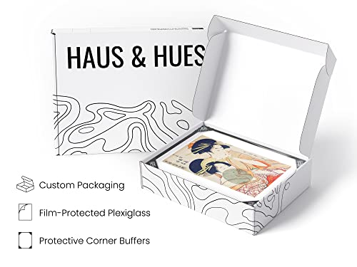 Haus And Hues Asian Art Prints Japanese Art Wall Decor - Set Of 6 Japanese Wall Art Japanese Posters & Japanese Paintings | Hokusai Paintings, Waves Poster, Japanese Pictures For Wall (Black Framed, 11X14) #TOP3