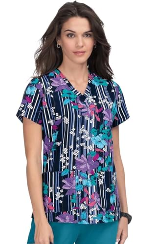 Haut rayé floral Early Energy en coton doux pour femme