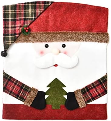 Christmas Chair Covers Set of 3 - Santa Snowman Reindeer - Festive Holiday Dining Chair Slipcovers - Xmas Decorations for Home Party (4, Snowman)