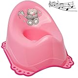 Material: sehr hochwertiger Kunststoff - FREI von Weichmachern & BPA frei ! ______ hygienisch, da komplett abwaschbar und abwischbar ! angenehm leicht ___ ( nur 390 Gramm ) und trotzdem SUPER stabil & extrem standfest _____ Maße: Unterkante bis 30 cm breit (komplett) * 35 cm lang * hinten 22,5 cm hoch ( incl. Lehne ) ___ das ist Soundmodul ist ausschaltbar / eine extrem langlebige Batterie ist bereits enthalten und kann schnell + einfach gewechselt werden !