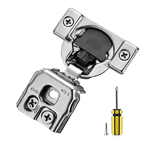 Ravinte 50 Pack 25 Pair 1-1/4 inch Overlay Soft Close Kitchen Cabinet Hinges Stainless Steel Adjustable Kitchen Hinges Satin Nickel Cabinet Hardware