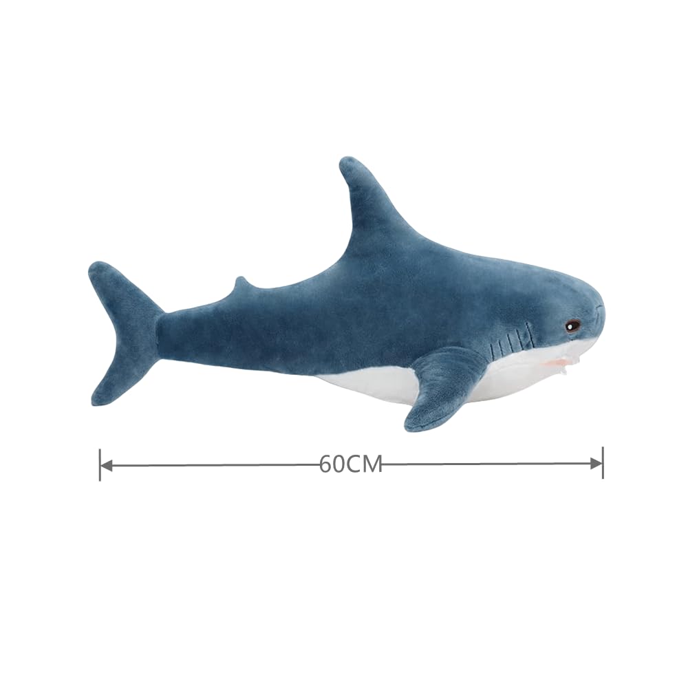 TONGMAN Giant SharkStuffed Animal,Soft SharkCushion Pillow SharkPlush Pillows,Chubby Stuffed SharkToy Kid's Room Décor Boys and Girls Room Decoration Bedtime Gift (60CM) - Image 2