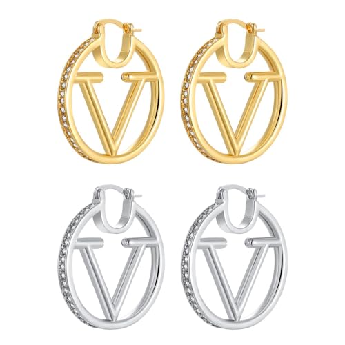 18K Gold Luxury Letter Earrings for Women and Sisters | Valentines, Birthday Gifts, Elegant Accessories for Any Occasion