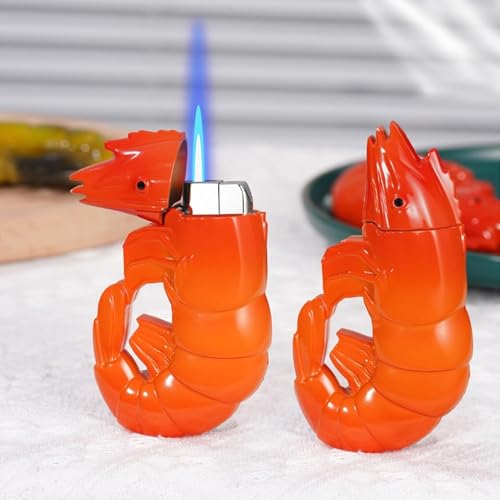 Encendedor con diseño creativo de camarones, recargable y ajustable miniatura 4