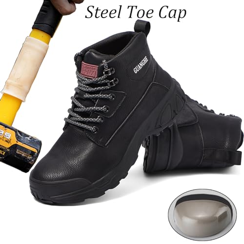 Image of Nutropa Steel Toe Boots for Men Women, Lightweight Work & Safety Shoes Outdoor Protection Footwear Puncture Proof Industrial and Construction Shoes