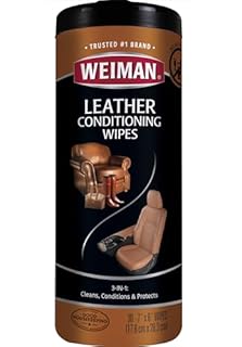 Weiman Leather Wipes - Clean and Condition Car Seats, Shoes, Couches and More - 30 Count