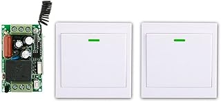 AC220V 1CH Wireless Remote Control Switch System Receiver +2* Wall Panel Remote Transmitter Sticky Remote Smart Home Switch