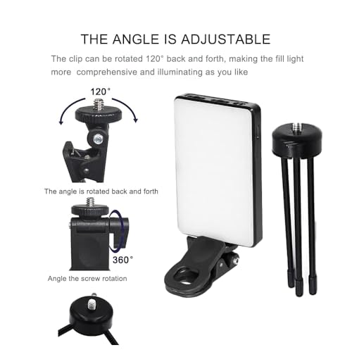 Image of GIFTMAX Mini Portable LED RGB Video Light with Tripod for Video Conference, Soft Lighting, Light with Clip for Laptop, Computer Light (RGB Mini Light + Tripod Leg)