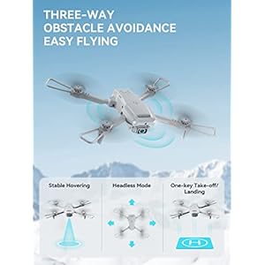 Drone with Camera for Adults 4K - ROVPRO Dual Camera S60 RC Quadcopter with APP Control - Obstacle Avoidance, Waypoint Fly, Altitude Hold, Follow Me, Roll Mode, Headless Mode, 2 Batteries (Grey) - immagine 4
