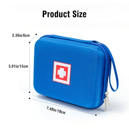 Image of Protective Carrying Case for Portable Nebulizer, Travel Medical Bag with Hard Shell for Inhaler Spacer, Masks, Asthma Accessories Emergency Medicine Storage Bag for Kids and Adults (Blue)
