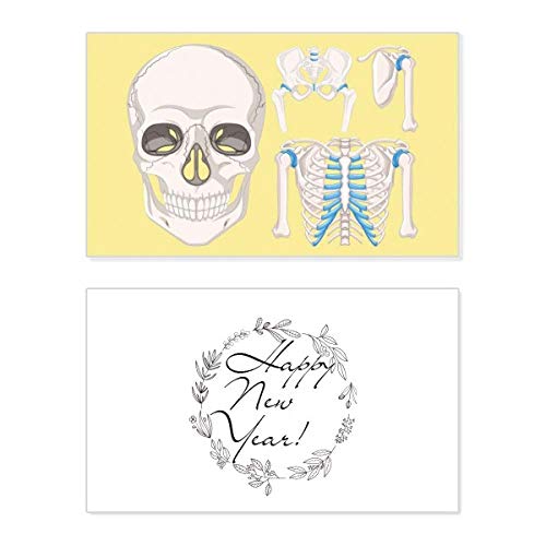 Tarjeta conmemorativa de Año Nuevo gótica con esqueleto humano para creativos