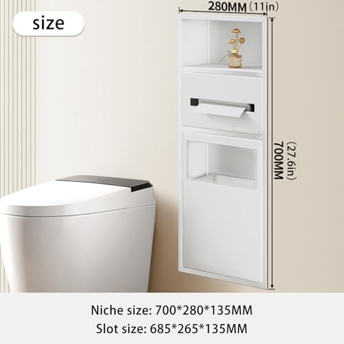 Étagère douche grande capacité encastrable et étanche avec collecteur de déchets gain de place - 3