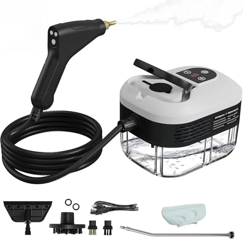 Steam Cleaner, 6-Levels Adjustable Switch Handle, 15s Heat-Up, 1.2L Tank, Steamer for Cleaning with 8 Pcs Accessories, Steam Cleaner for Home for Dirt, Grease, Grout, Tile,Floor,Couch and Car