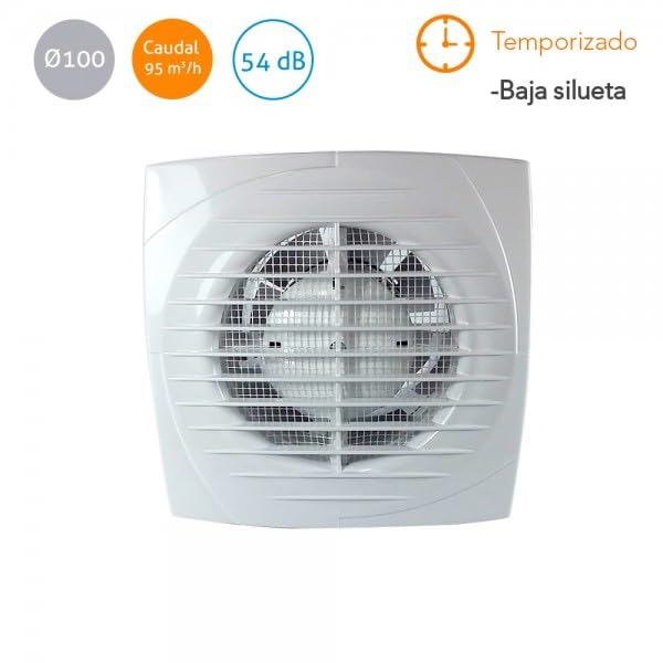 Extractor de baño baja silueta MU BP4/T con temporizado