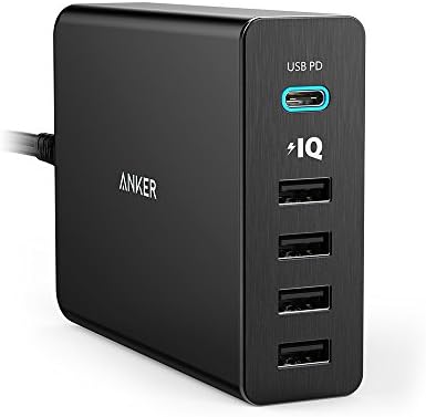 XINKSD Quick Charge 3.0 60W 6-Port USB Wall Charger, PowerPort+ 6 for Galaxy S9/S8/S7/S6/Edge/Plus, Note 5/4 and PowerIQ for iPhone XR/X/8/7/6s/Plus, iPad Pro, LG, Nexus, HTC and More (Black)