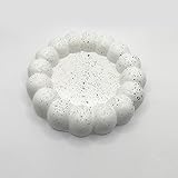 Handmade Ceramic Candle Holder or Jewelry Tray or Glass Coaster for Drinks - Great Gift for Any Occasion (White Marble)