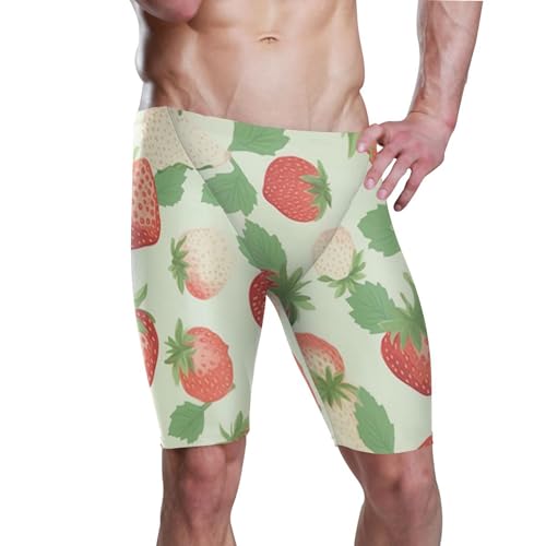 UMIRIKO Strawberry Fruit Swim Jammers for Men Athletic Durable S B0400127