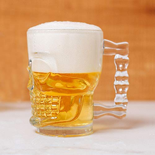 Image of WRINGO Beer Mugs Set of 2, 450ML Glass Mug with Handle, Large Big Heavy Mugs for Freezer, Multipurpose Mugs, Dishwasher & Microwave Safe (BR-04)