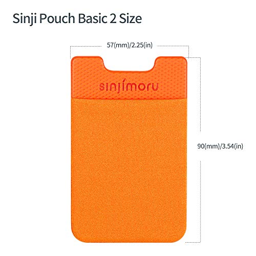 Sinjimoru Basic Cell Phone Wallet Stick On, Phone Card Holder For Back Of Phone Functioning As Adhesive Iphone Wallet & Iphone Card Holder. Sinji Pouch Basic 2 Orange #TOP5