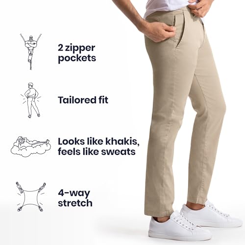 birddogs Men’s Stretch Khaki Pants – Slim Fit, Cooling Athletic Dress Pants with Zipper Pockets for Work, Golf & Travel4
