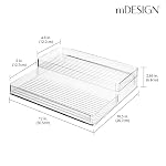 mDesign Plastic Kitchen Food Storage Organizer Shelves, Spice Rack Holder for Cabinet, Cupboard, Countertop, Pantry - Holds Jars, Baking Supplies, Canned Food - 2 Levels - 2 Pack - Clear - Image 3