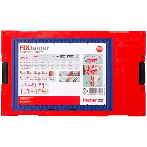 Miniatura 2 de Fischer - Maletín De Tacos Y Tornillos Duopower Y Duotec Kit Profesional Fijación En Hormigón, Ladrillo Y Pladur Uso Profesional Y Bricolaje 200 Uds