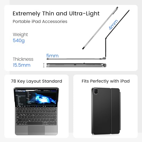 doqo iPad Pro 11インチ キーボード付きケース (M4、2024) の商品画像 4