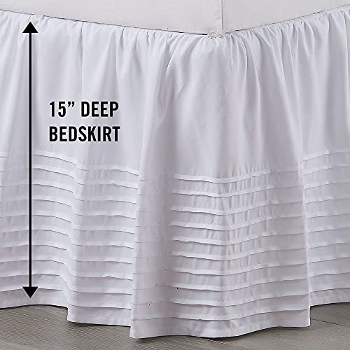 Martex Multi-Pleated Platform Bed Skirt (Colors Vary), Queen, White #TOP3