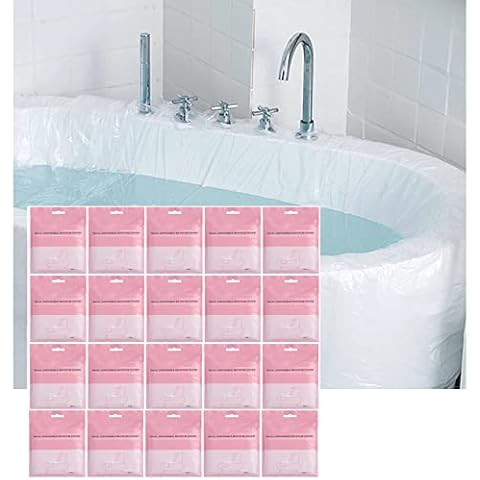 Neckip Disposable Bathtub Cover Liner 20PCS Individual Pack Bathtub Liner Plastic Bag for Household Salon Hotel Bath Tubs (102 x47 Inch) Cover