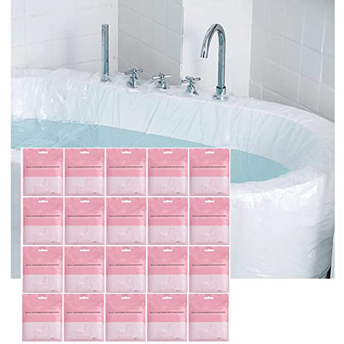 Neckip Cubierta de bañera desechable Liner 20pcs Paquete Individual Bañera de bañera Bolsa de plástico para Sala de Estar de salón de hogar Bañera de baño (102 x47 Pulgadas) Cover