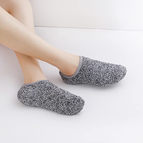 SKOLA 4/6 Pairs Cozy Winter Fuzzy Women Socks Grip Slippers Fluffy House Non Skid Microfiber Socks4