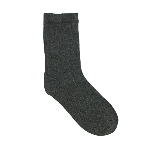 Jefferies Socks Kids' Cotton Ribbed Uniform Crew Socks, Large, Grey2