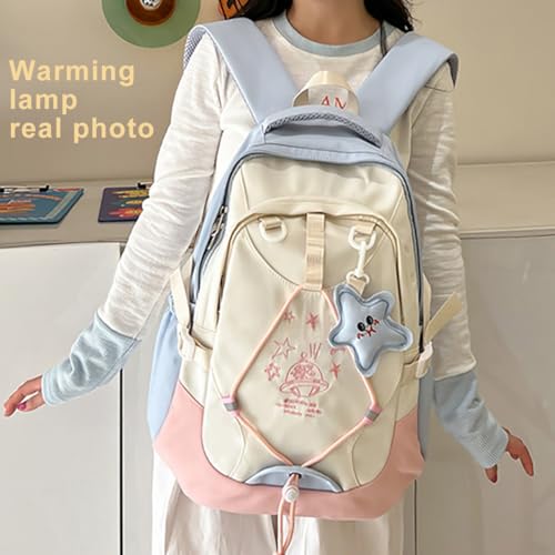 RETEN Mochila escolar para meninas Star Y2K Mochila escolar estética fofa para adolescentes do ensin