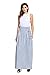 HOTAPEI Summer High Waisted Striped Long Maxi Skirts for Women Light Blue Large
