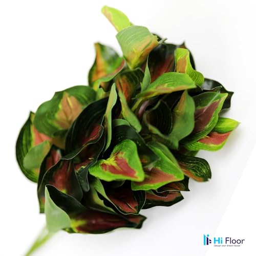 Image of Enhance Your Space with Artificial Leaf Decor Foliage for Stunning Interiors Decorative Items for Home;Office; Room; Living Room; Table; (Without Vase) (Pack of 2, Green Brown)