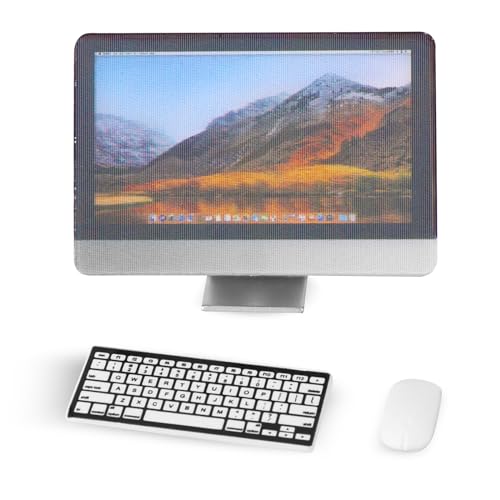 Jeffdad 1:12 set di computer in miniatura per casa delle bambole, tastiera per computer desktop mouse set da 3 pezzi accessori per casa delle bambole squisiti adatti per regali di Natale e Capodanno